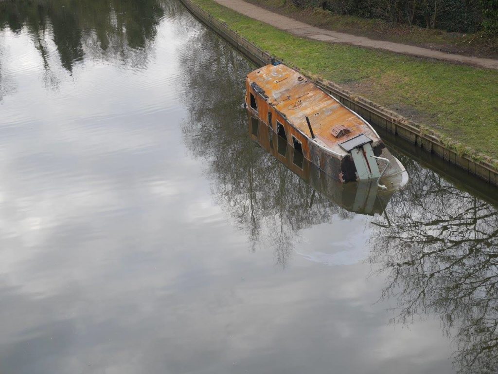 Oops - poor canal boat!