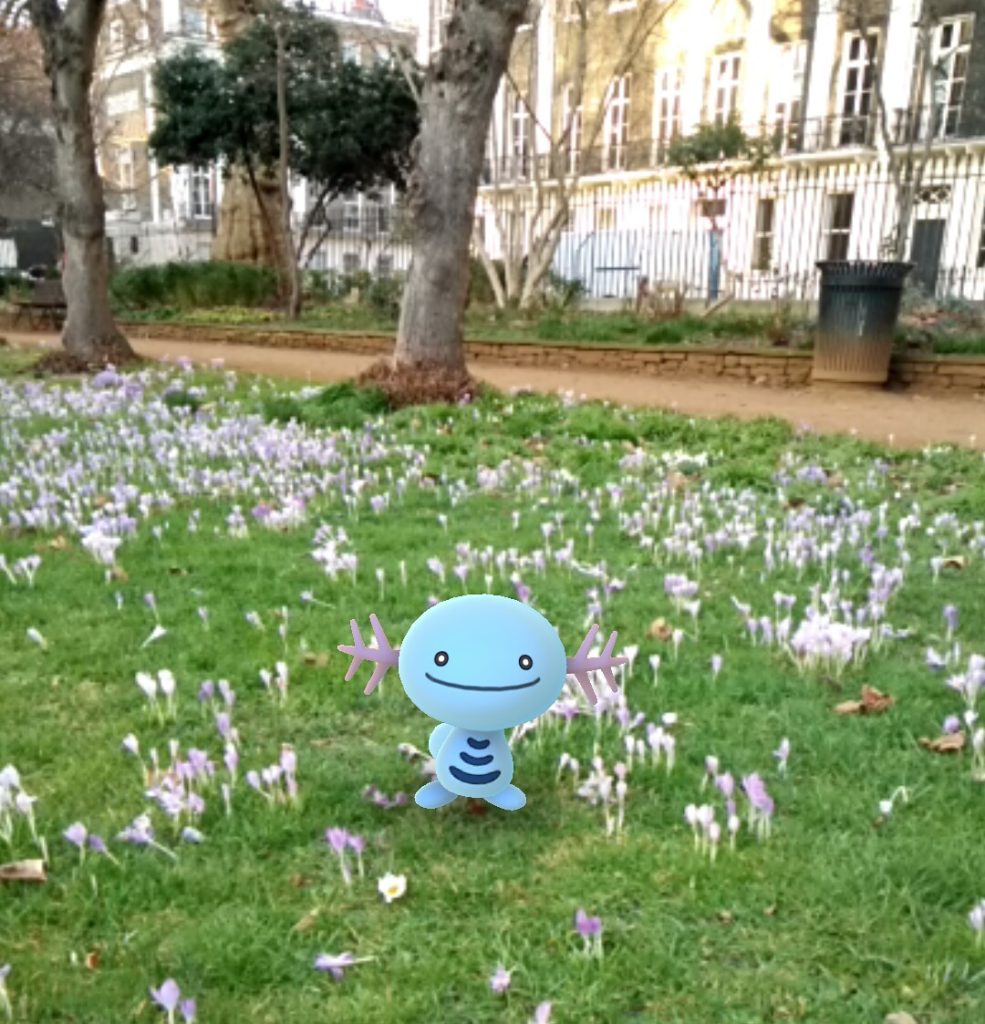 He's stomping on the flowers, and looking chuffed about it