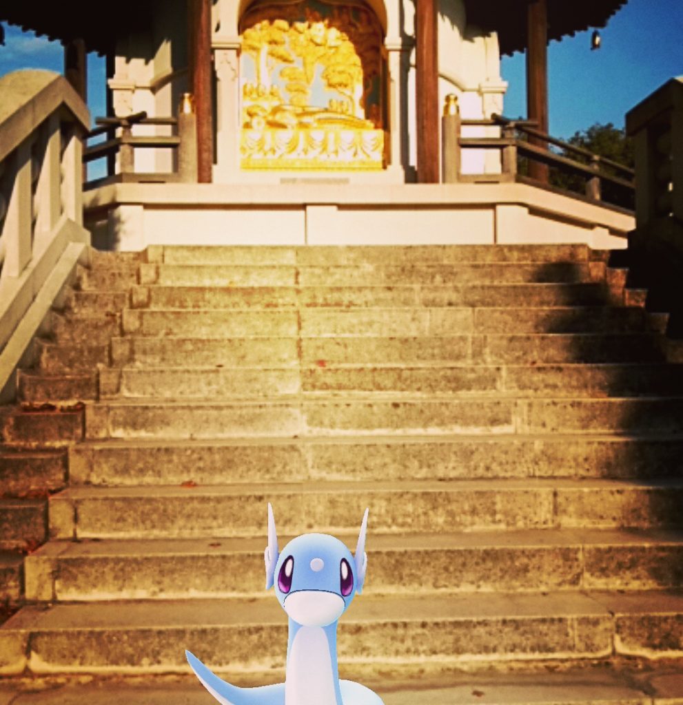 Narcissist dragon by a pagoda