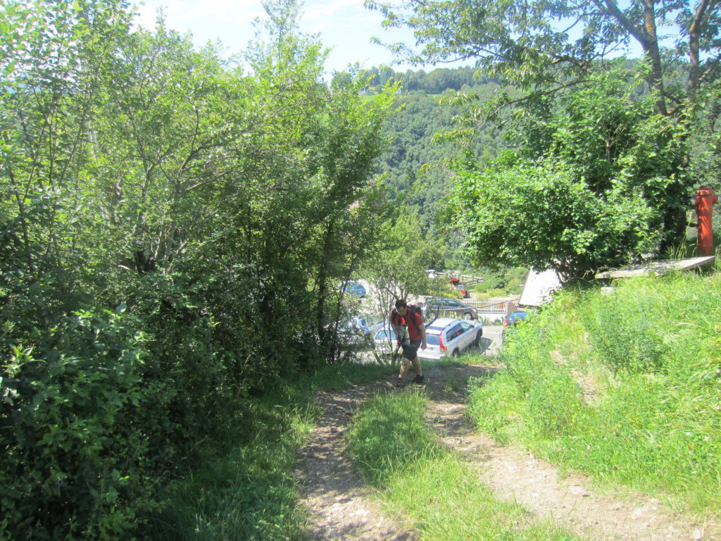 Getting off the road onto a teeny path
