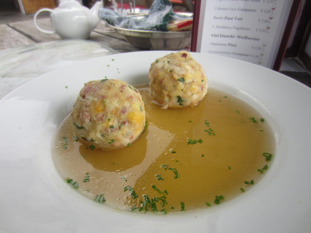 Speck dumpling soup. Yes!