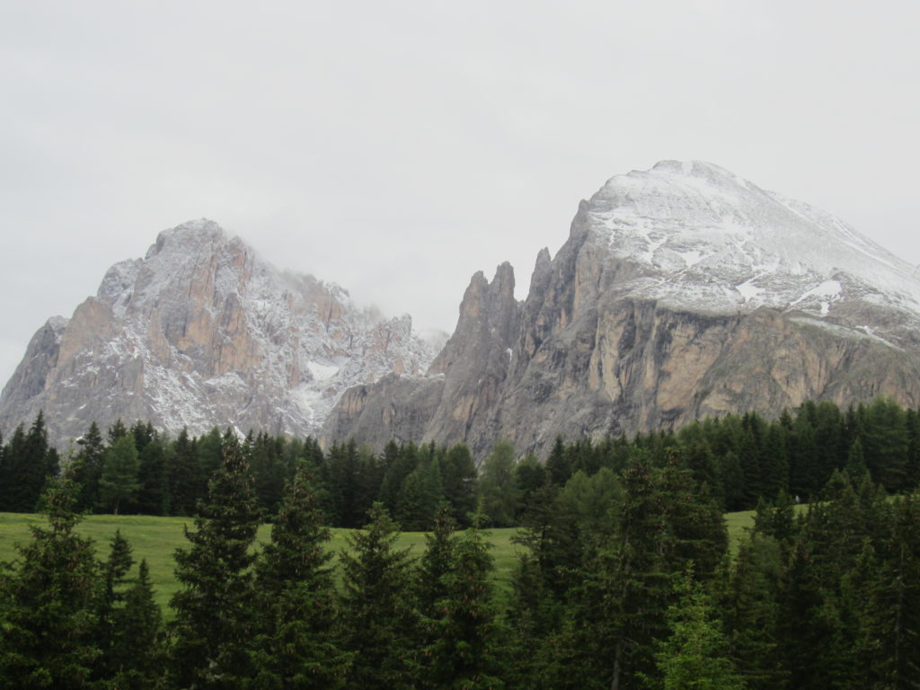 Sasplat /Plattkofel in a teeny layer of snow