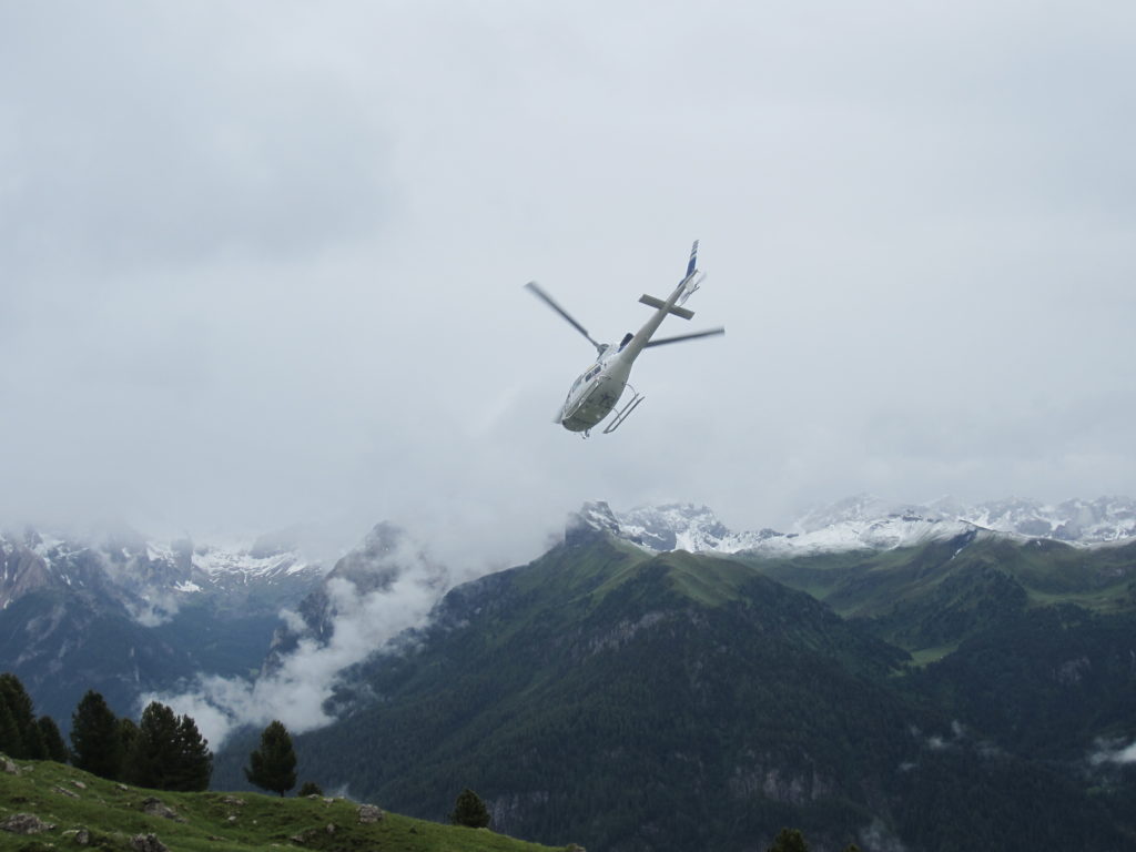 We saw a helicopter!
