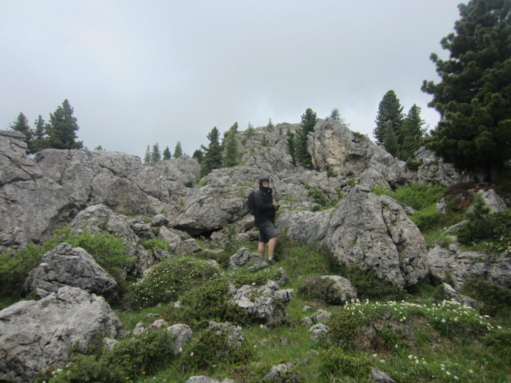 Walking through the boulders