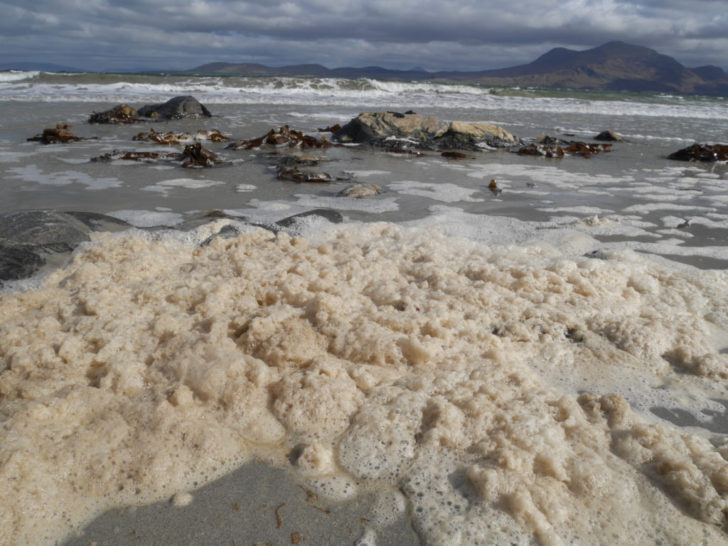 When the water is rough, it churns up foam!