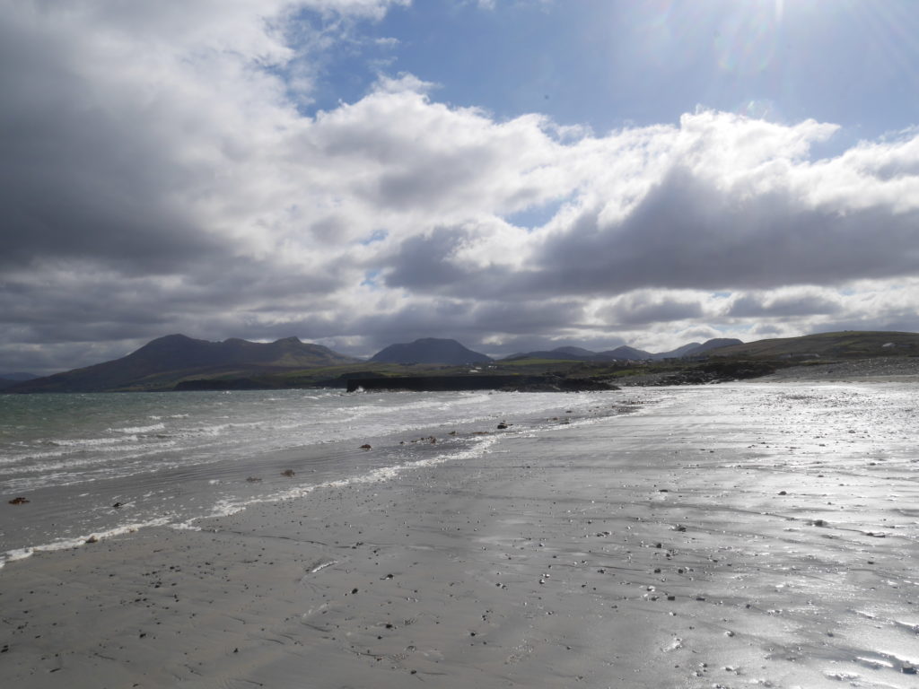 Tully beach with the Twelve Bens in the background