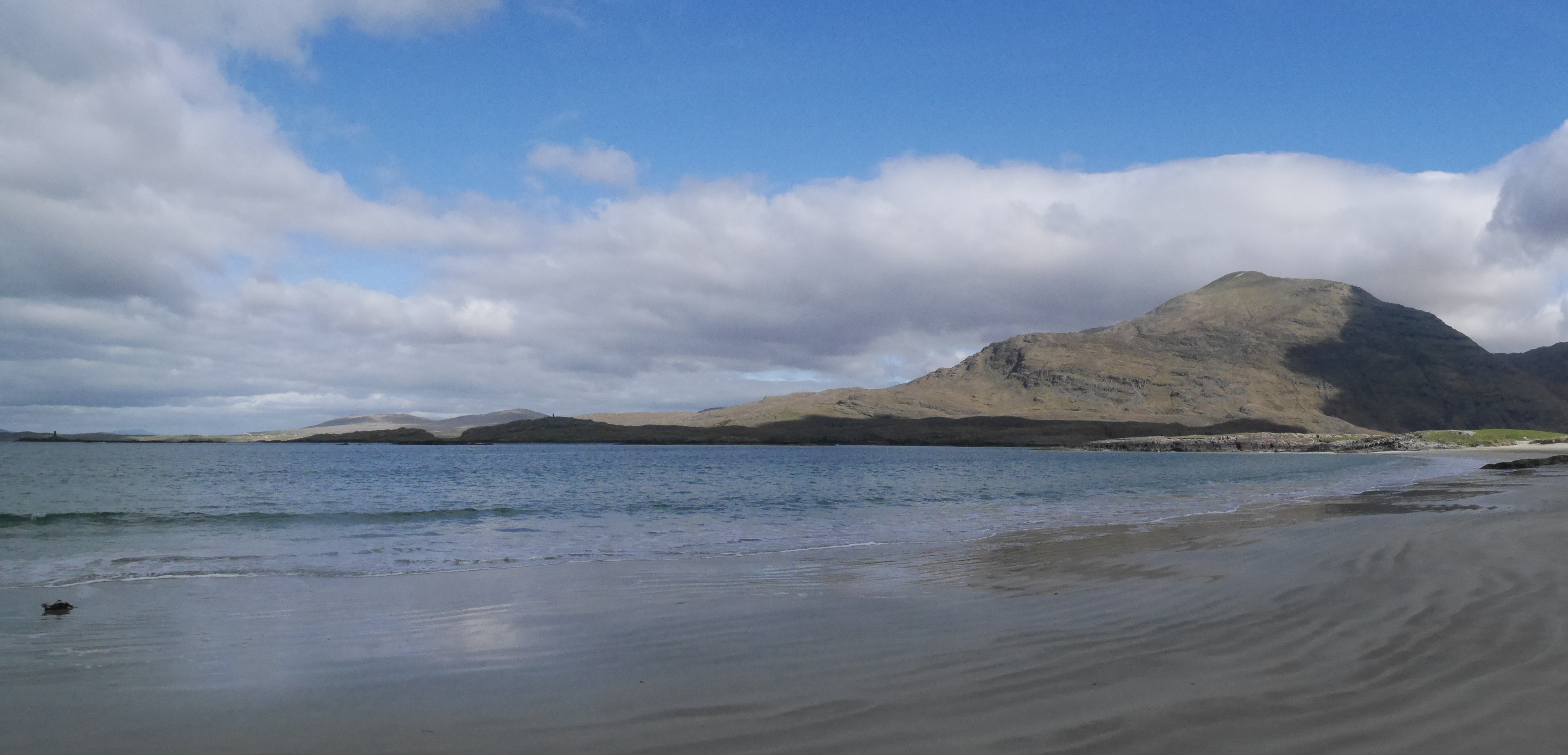 Glassilaun beach with Mweelrea in the background