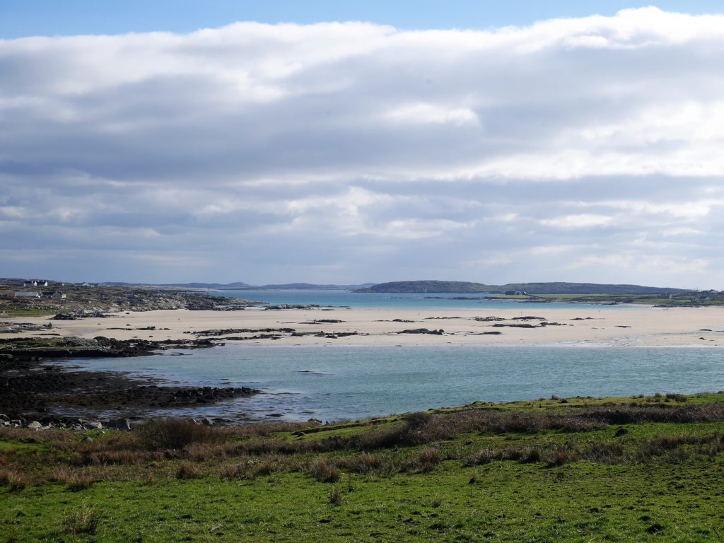 Omey Strand - you can see the water each side