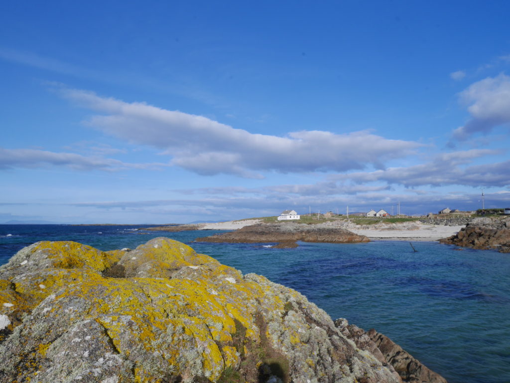 Aughrus Beg with and bright yellow lichen