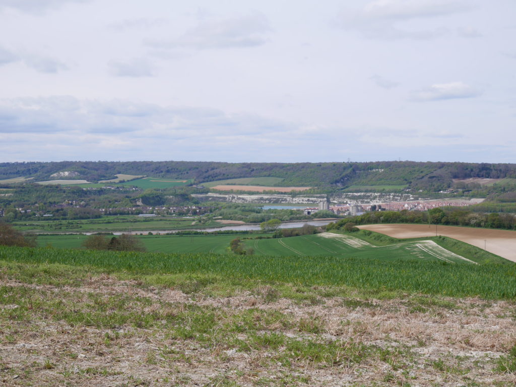 Looking back towards the river Medway and Cuxton
