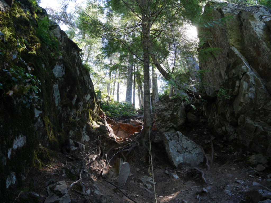 The last few steps up Mount Gardner