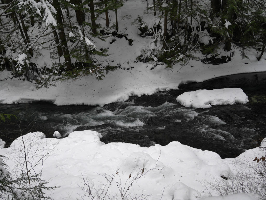 Icy river near Brandywine Falls