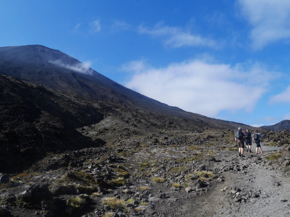 Climbing up to the saddle