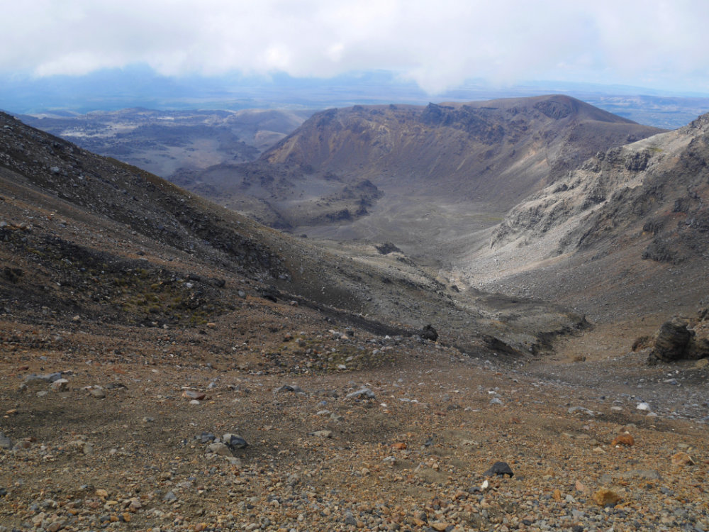 Climbing up to the red crater