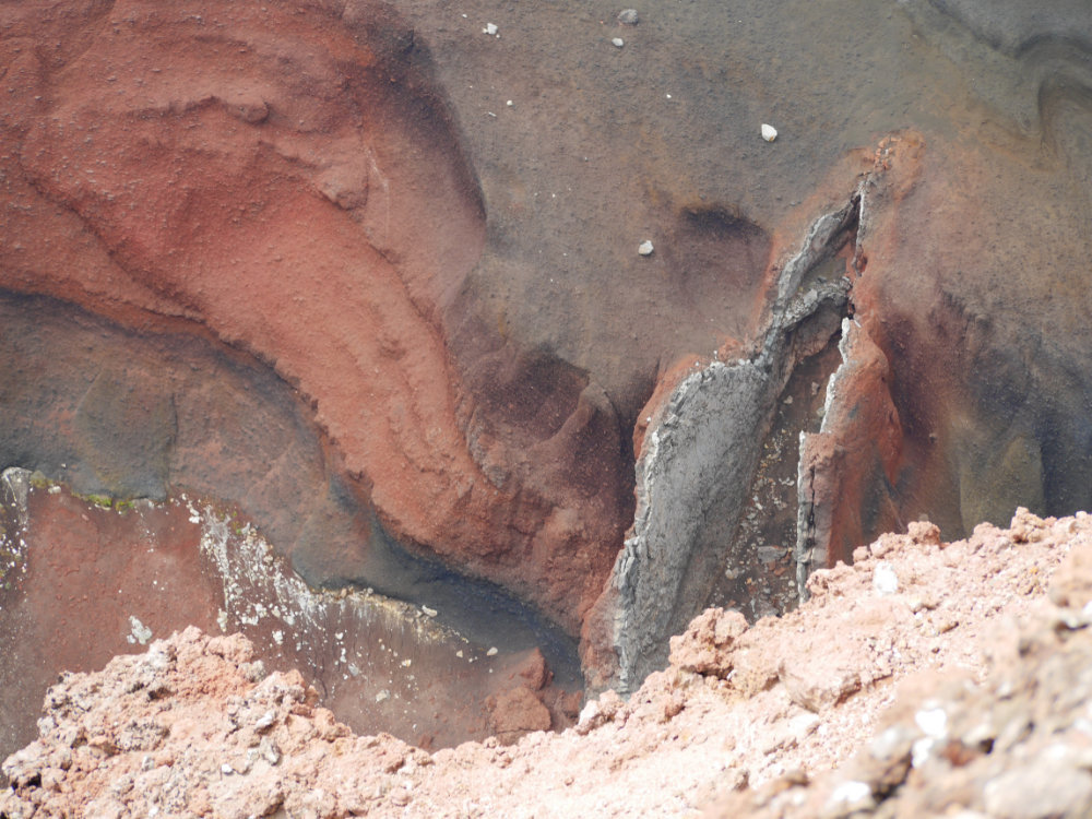Popped rocks at the red crater