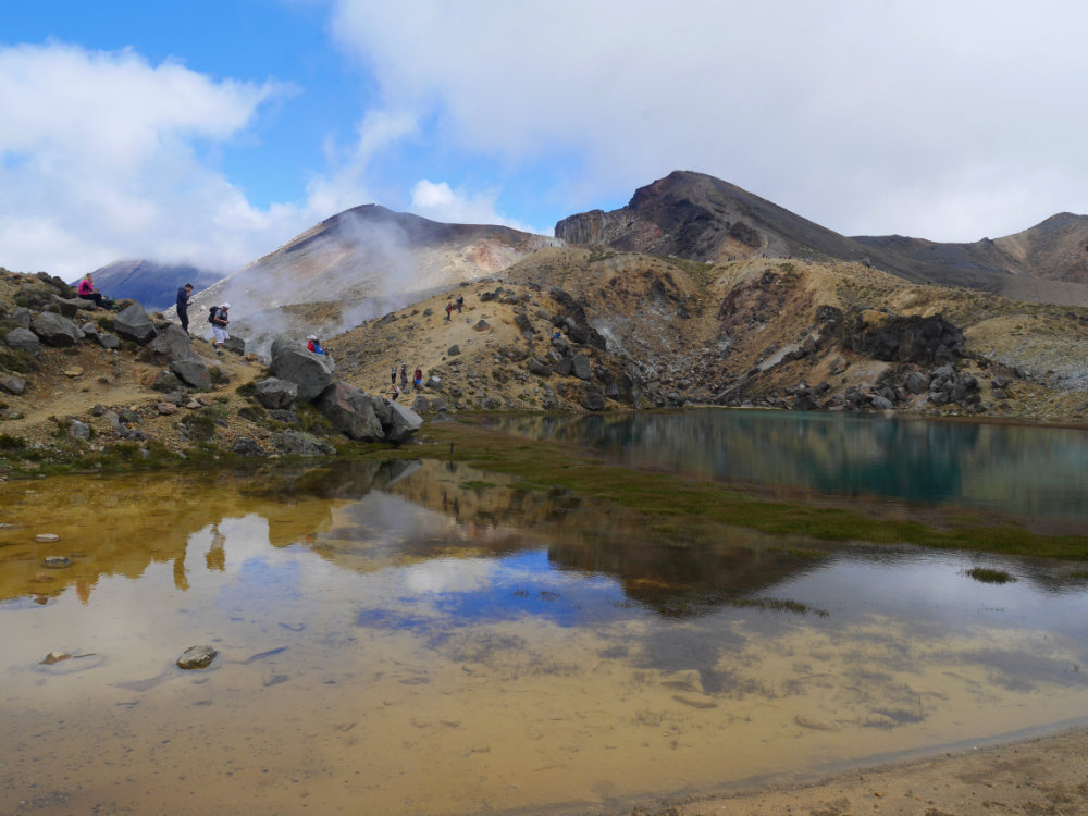 Red Crater and one of the emerald lakes