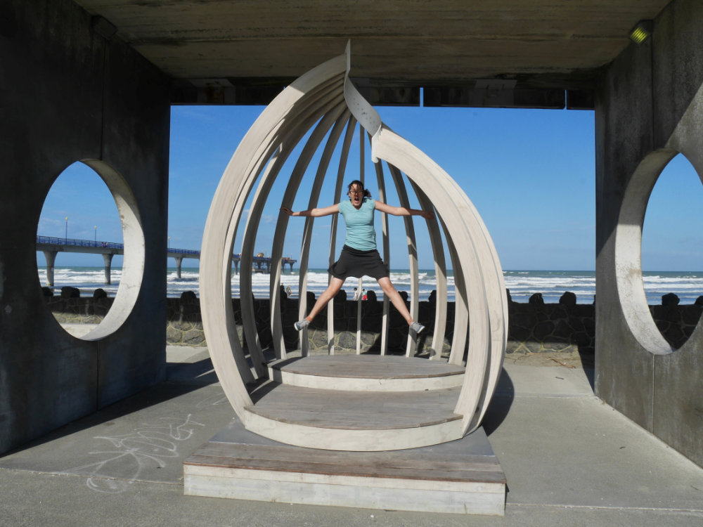 Jumping on New Brighton Beach