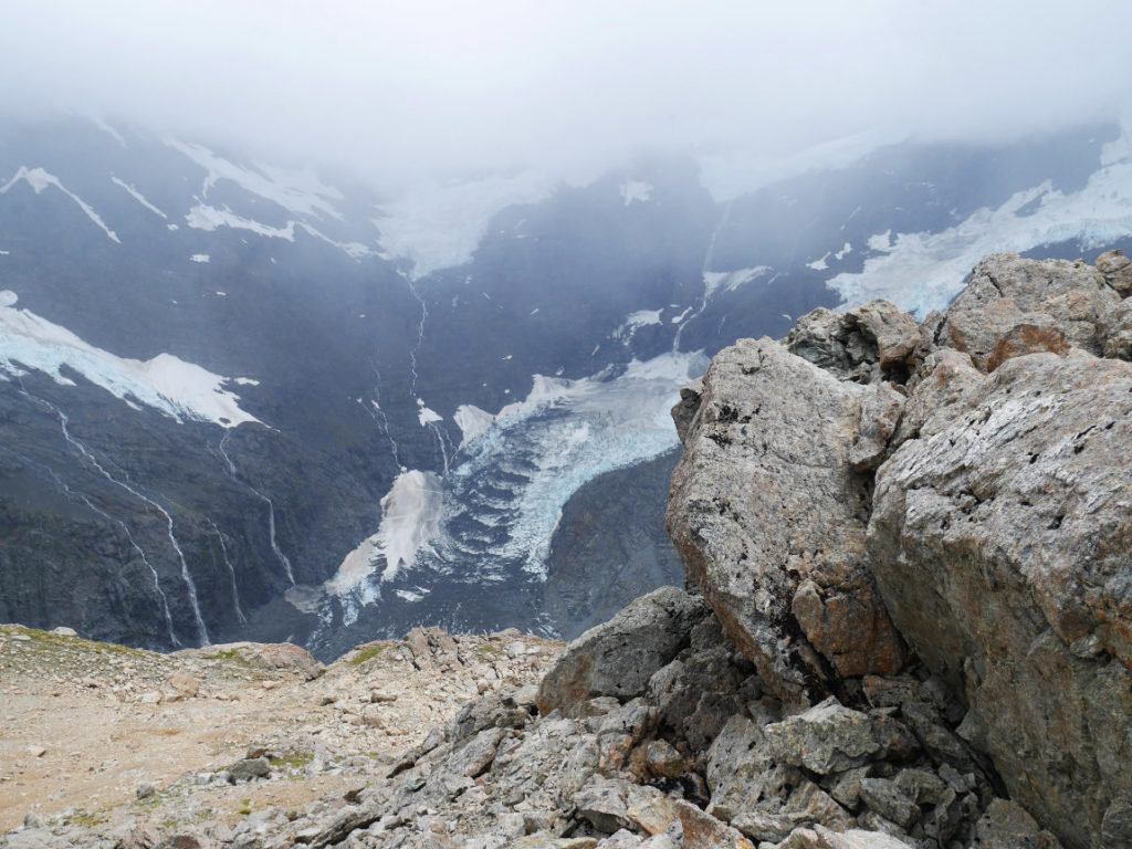 Our first view of the main glaciers