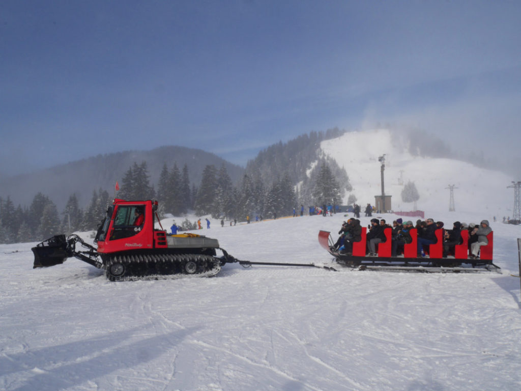 Grouse Mountain in the snow - snow mobile