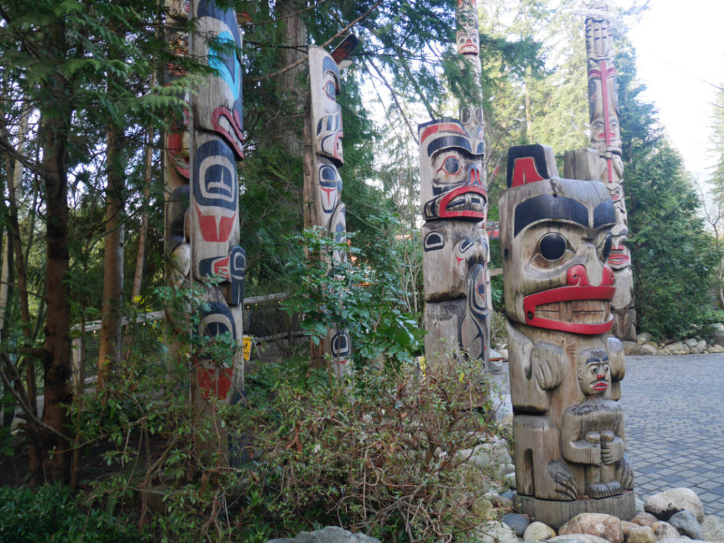 The totem poles at the capilano suspension bridge park