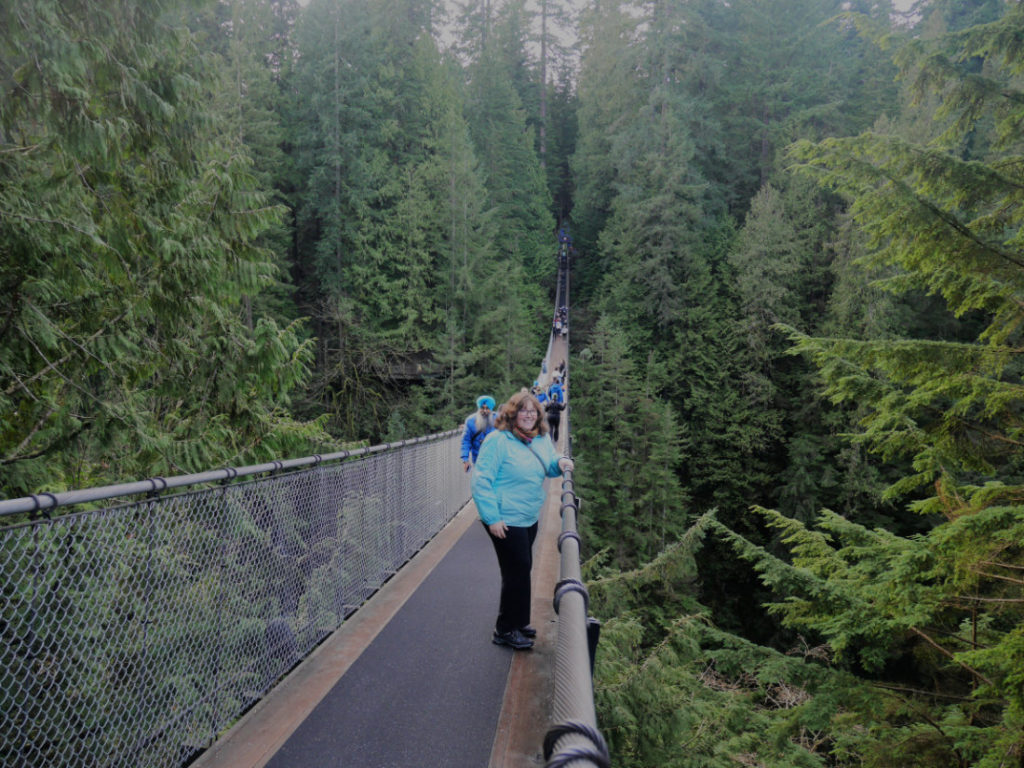 Emmy on the Capilano suspension bridge
