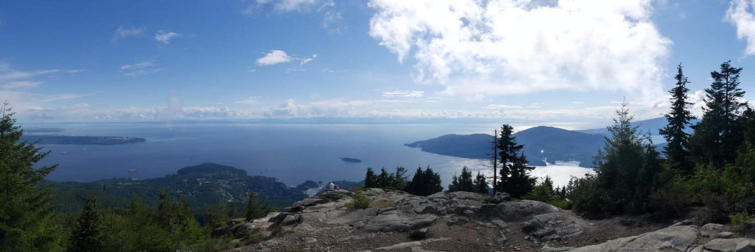 Looking out to sea from Black Mountain. (UBC is the land sticking out to the left)