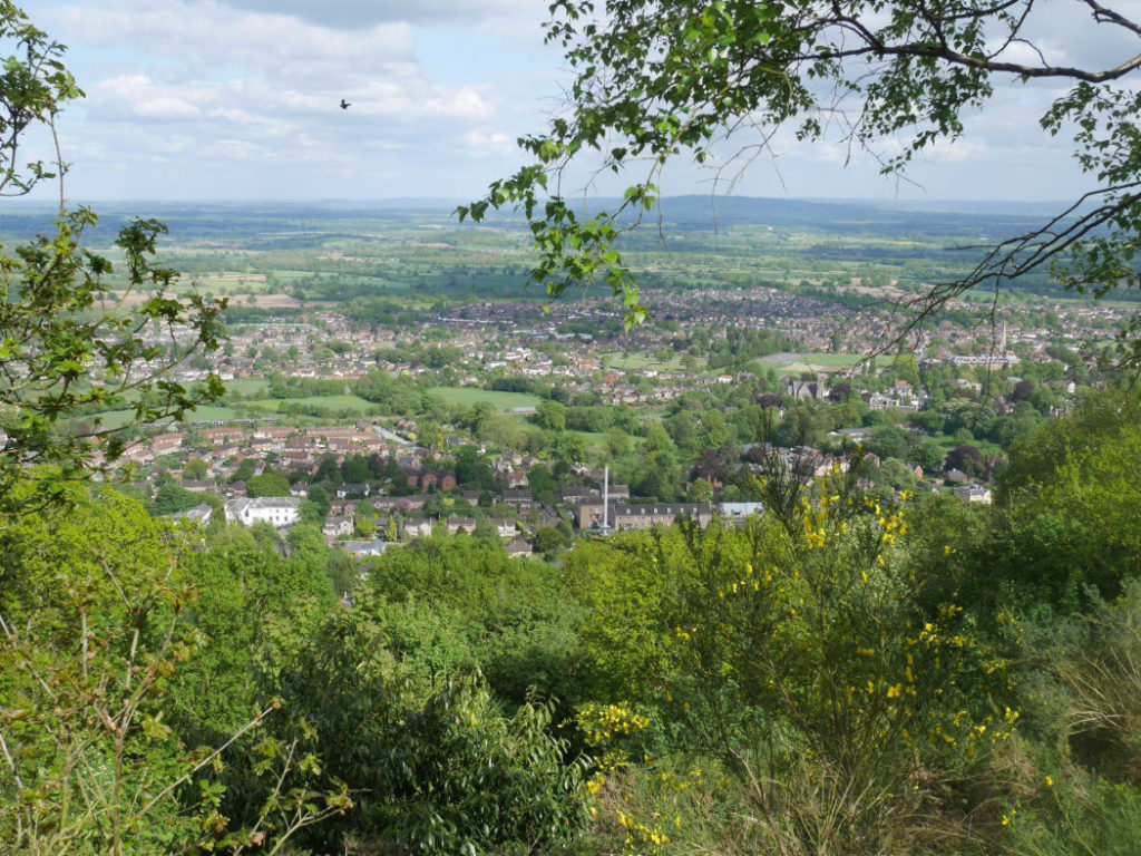 Looking down to Great Malvern