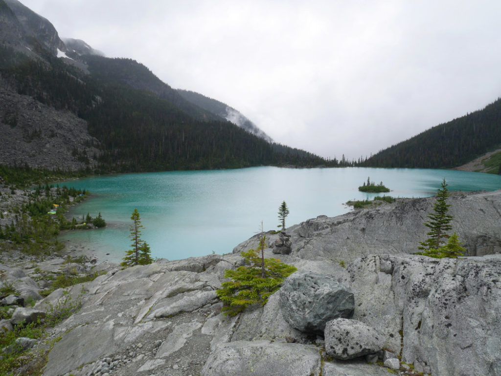View from the cliff above the Upper Joffre Lake