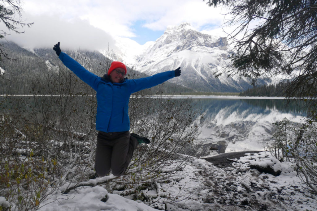 Jump shot at on the Emerald Lake Loop