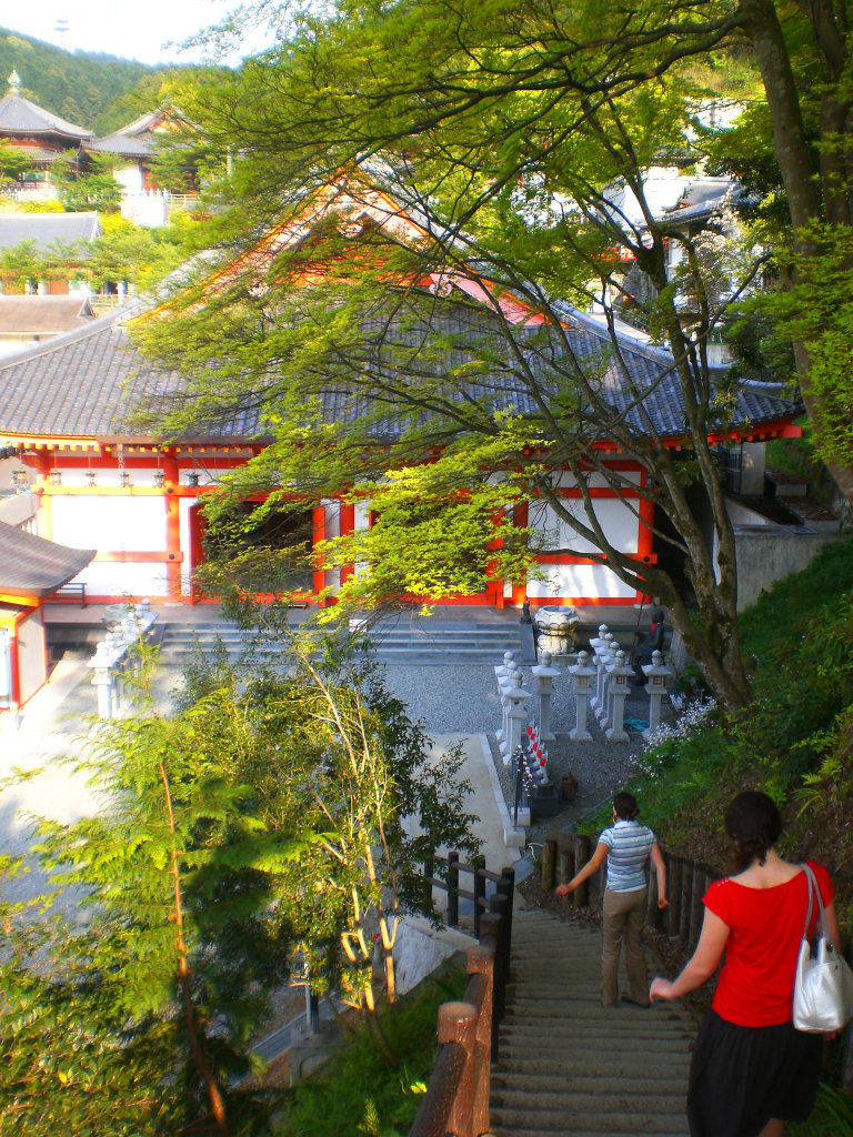 Pretty temple buildings and trees