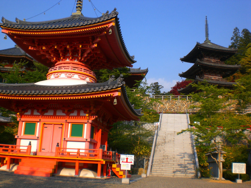 The pagodas in Tsubosaka temple