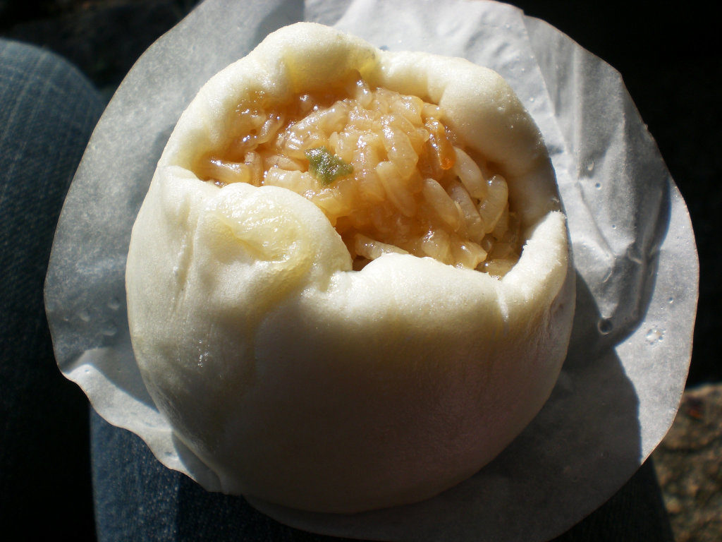 Matsutaki rice in a steamed bun