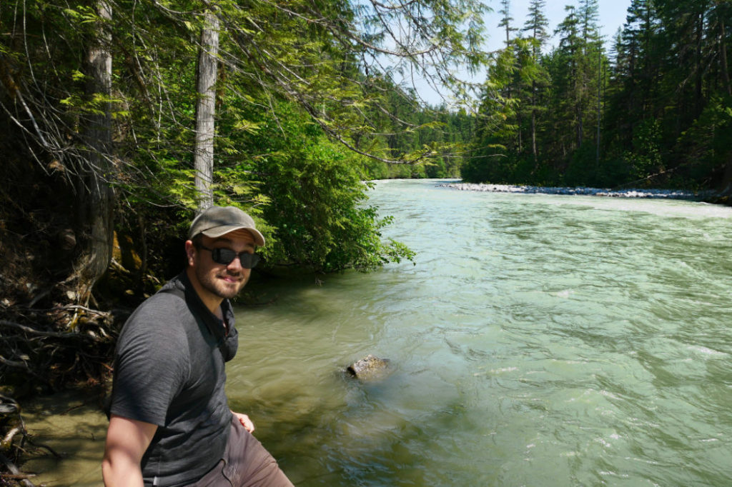 Marc downstream from the waterfall