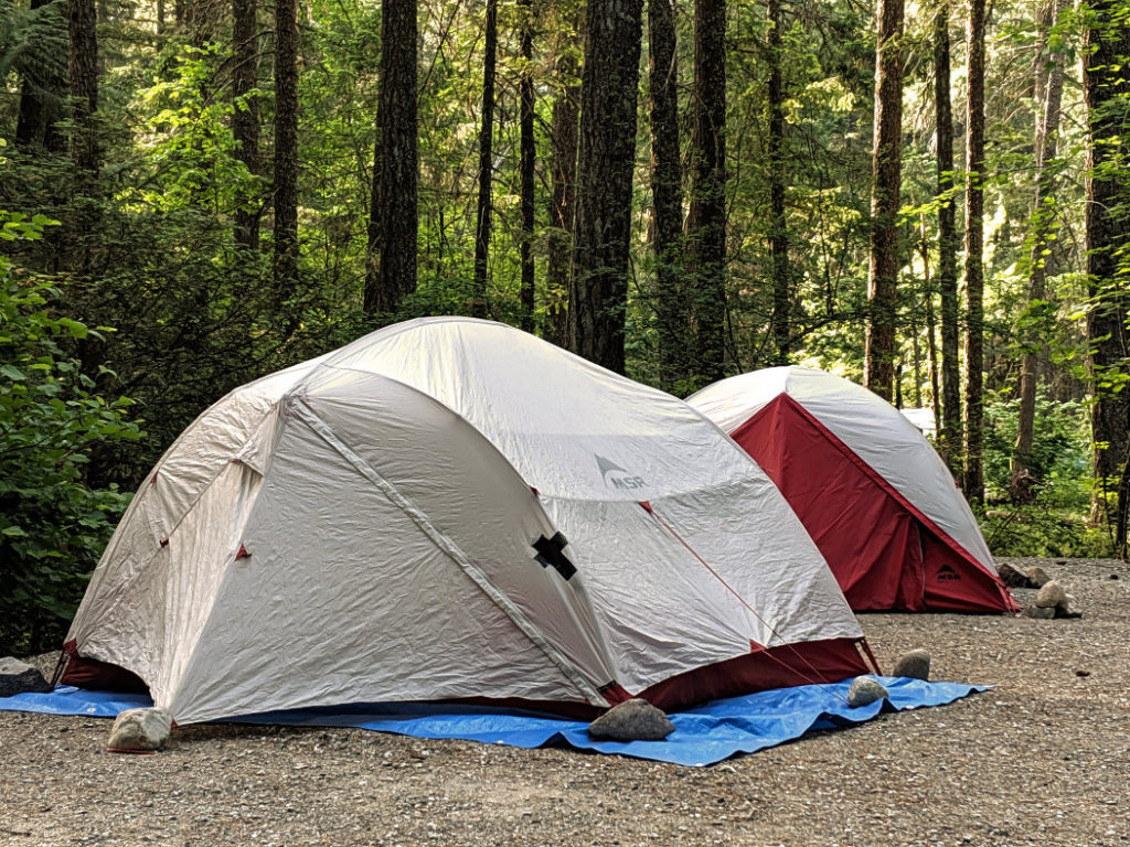 Camping at Nairn Falls - our tents