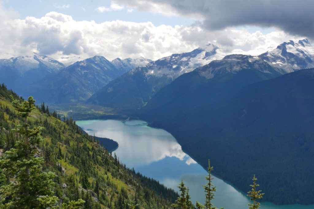 Views down to Cheakamus Lake