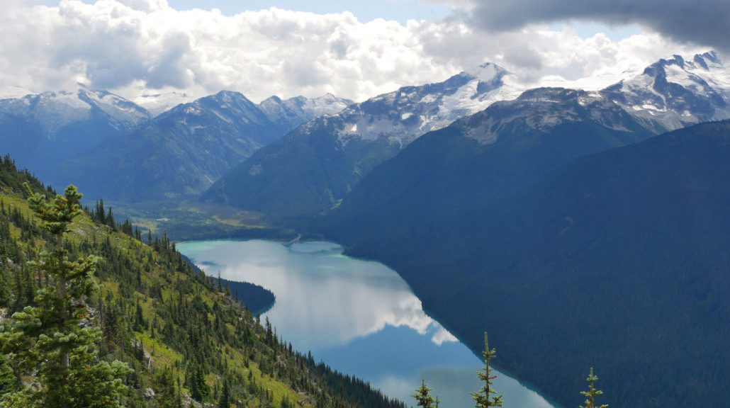 Views down to Cheakamus Lake
