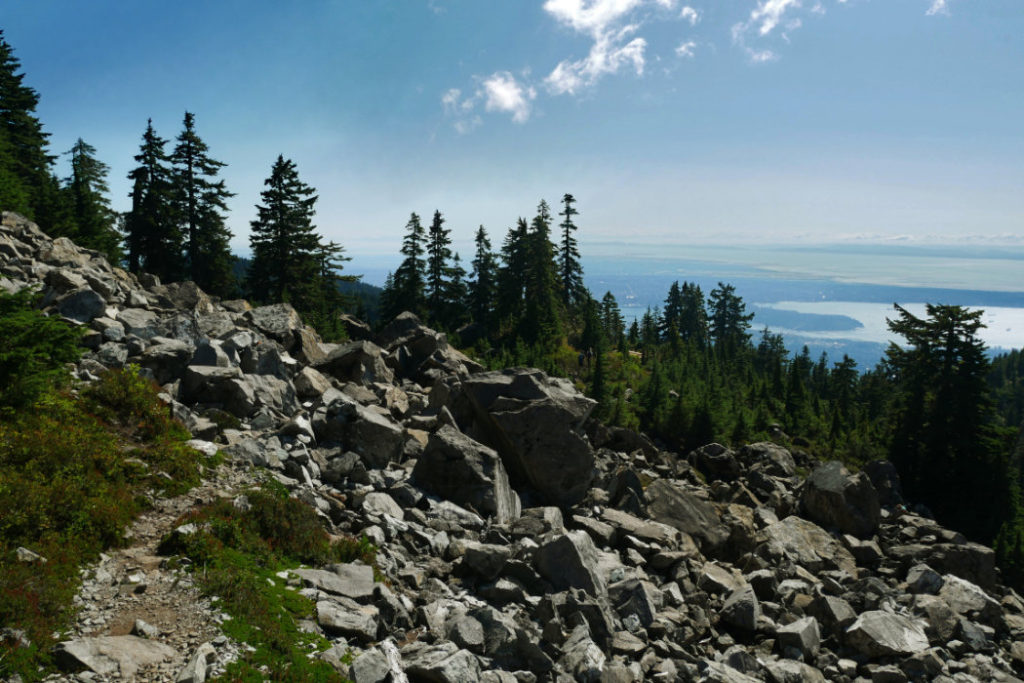 Hiking back with Vancouver views