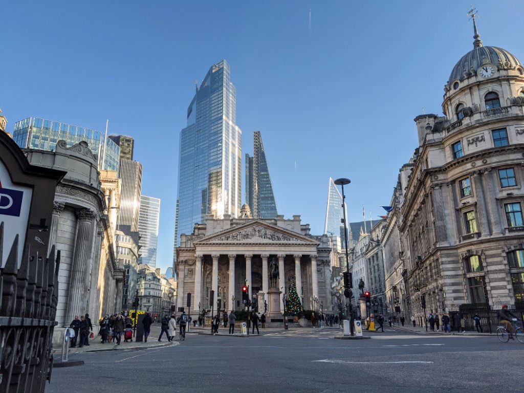 Views from Bank Station in Central London