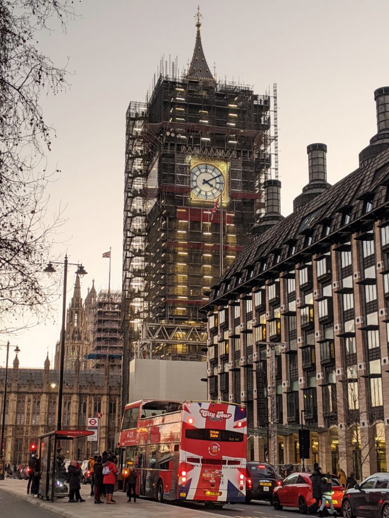 Big Ben covered in scaffolding