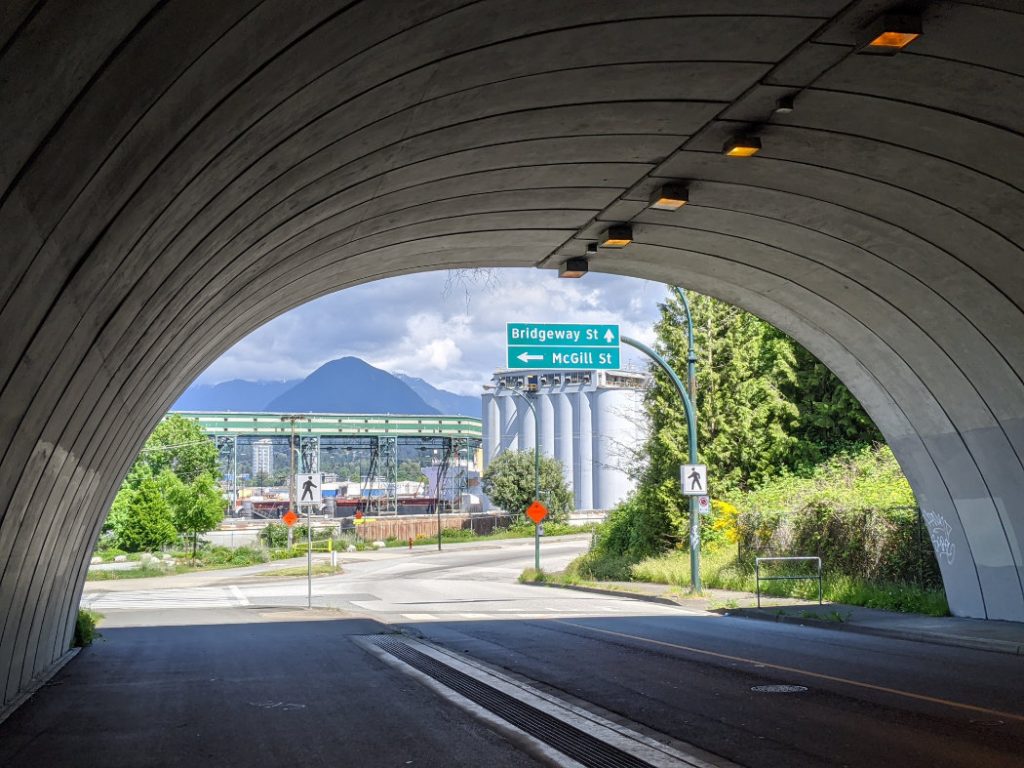 You need to go under a giant highway