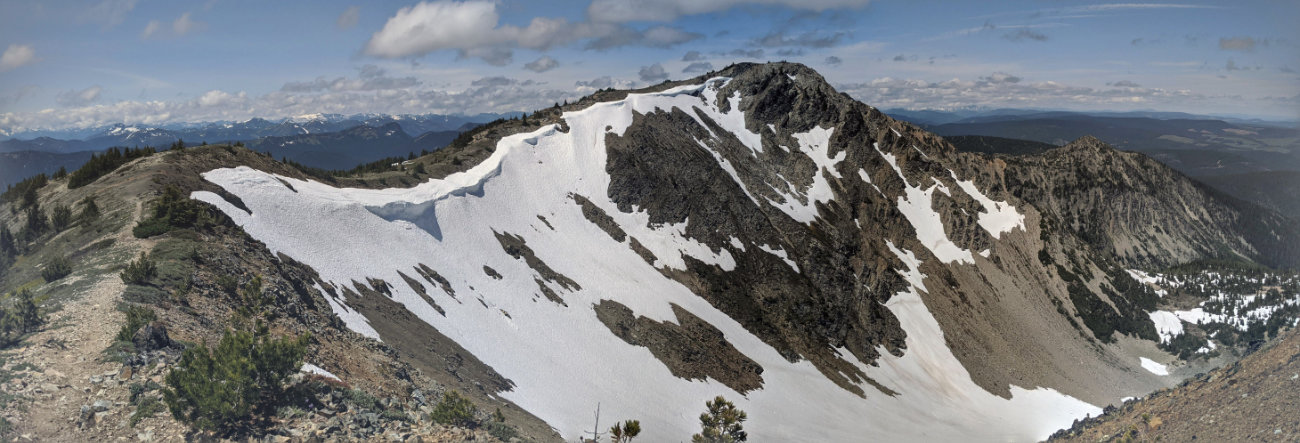 Panorama looking along the ridge