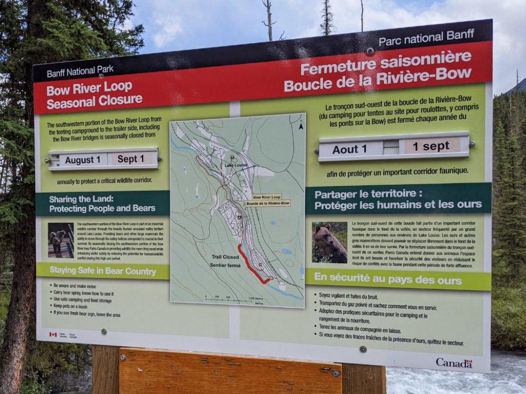 Closures due to Grizzly Bears - Bow River Loop