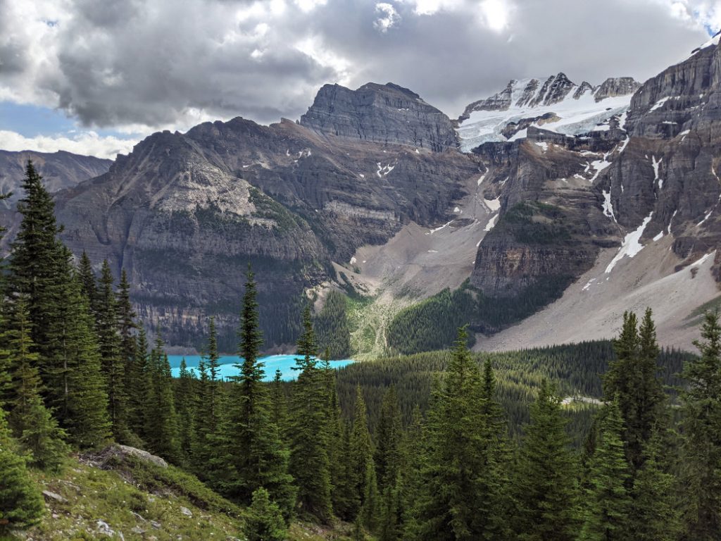Moraine Lake from the trail to Eiffel Lake