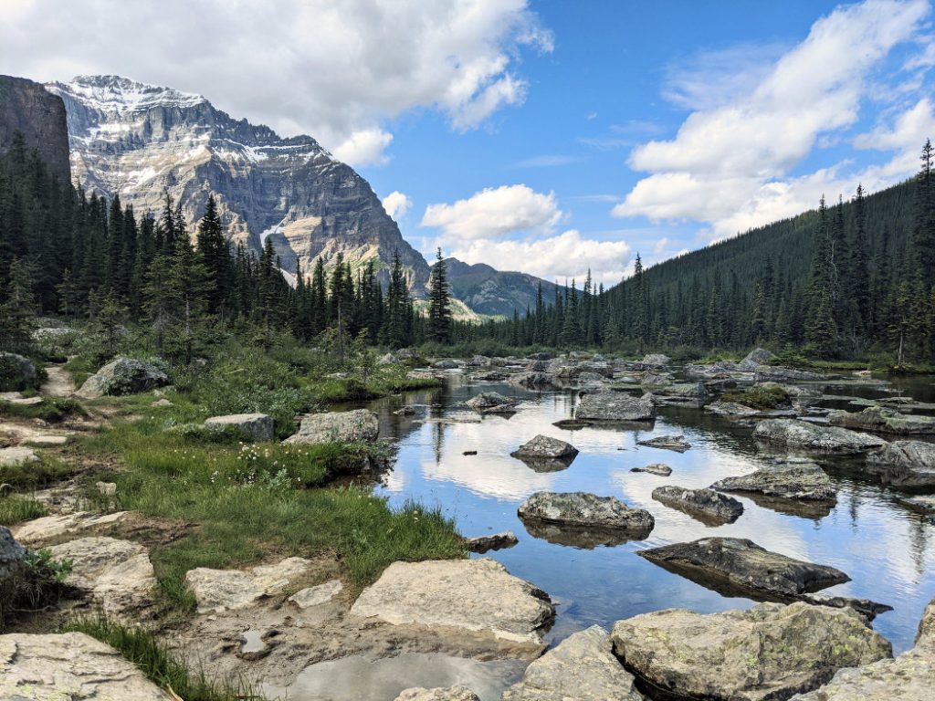 Looking back to Temple Mountain from Lower Consolation Lake