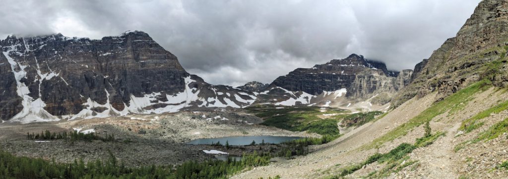 Panorama Views of Eiffel Lake - Deltaform Mountain, Neptuak Mountain and Wenkchmna Peak