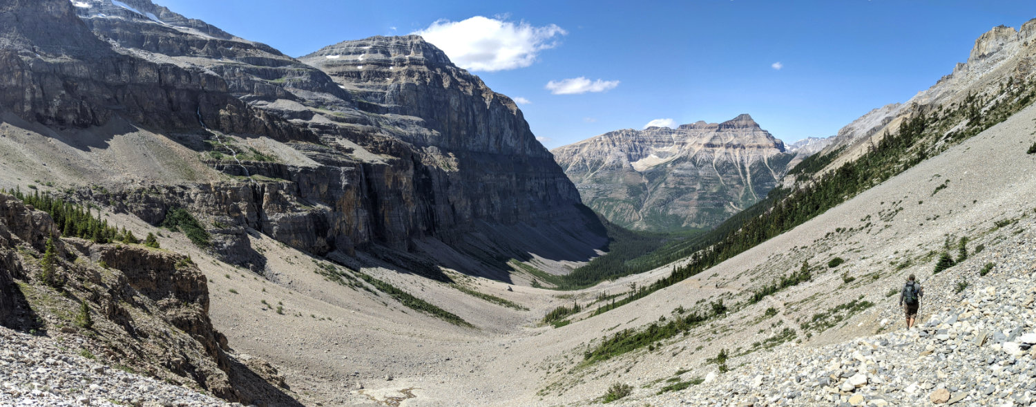 Panorama from Stanley Glacier Heading down