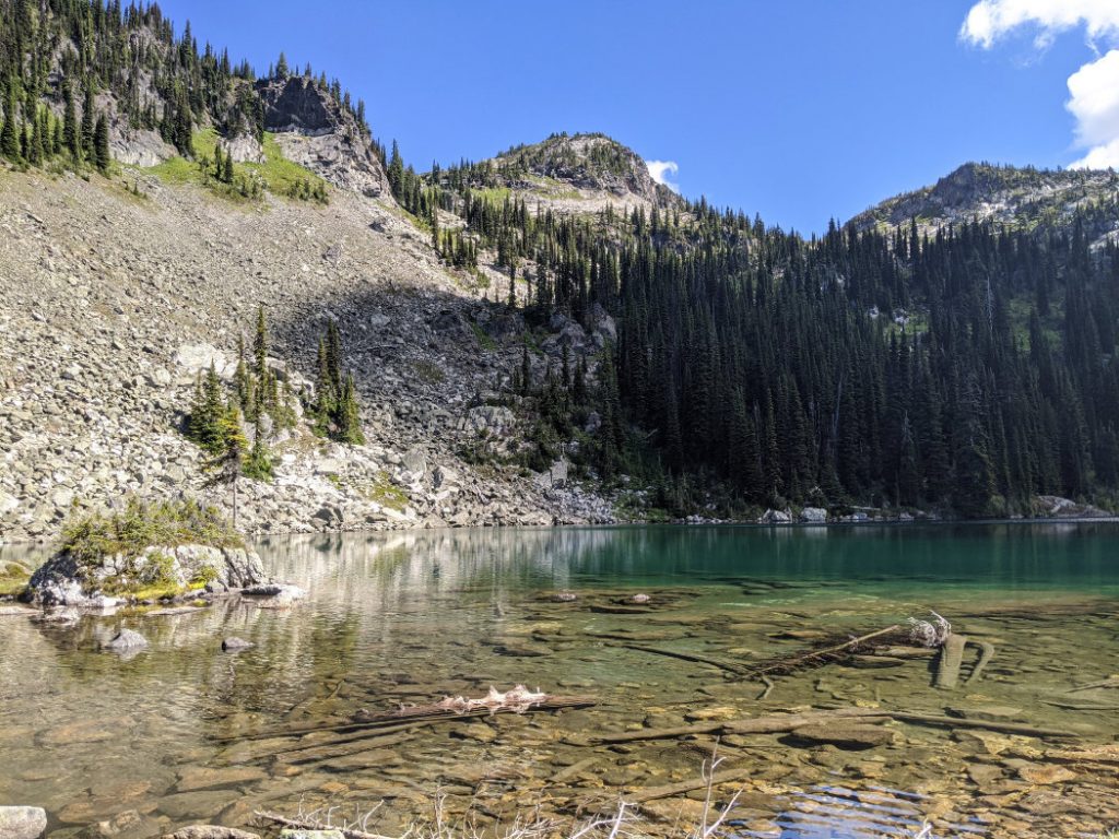 Miller Lake - the trail continues up to those bumps if you're heading to Jade Lake
