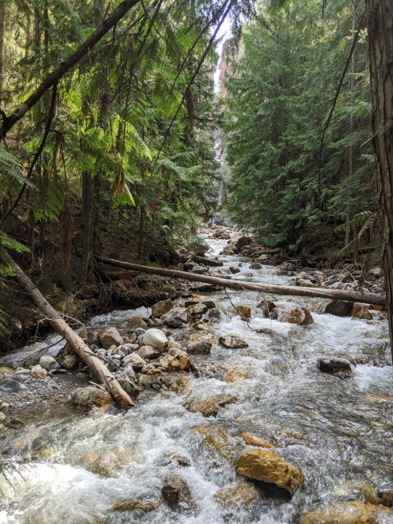Near the waterfall in Sinclair Canyon