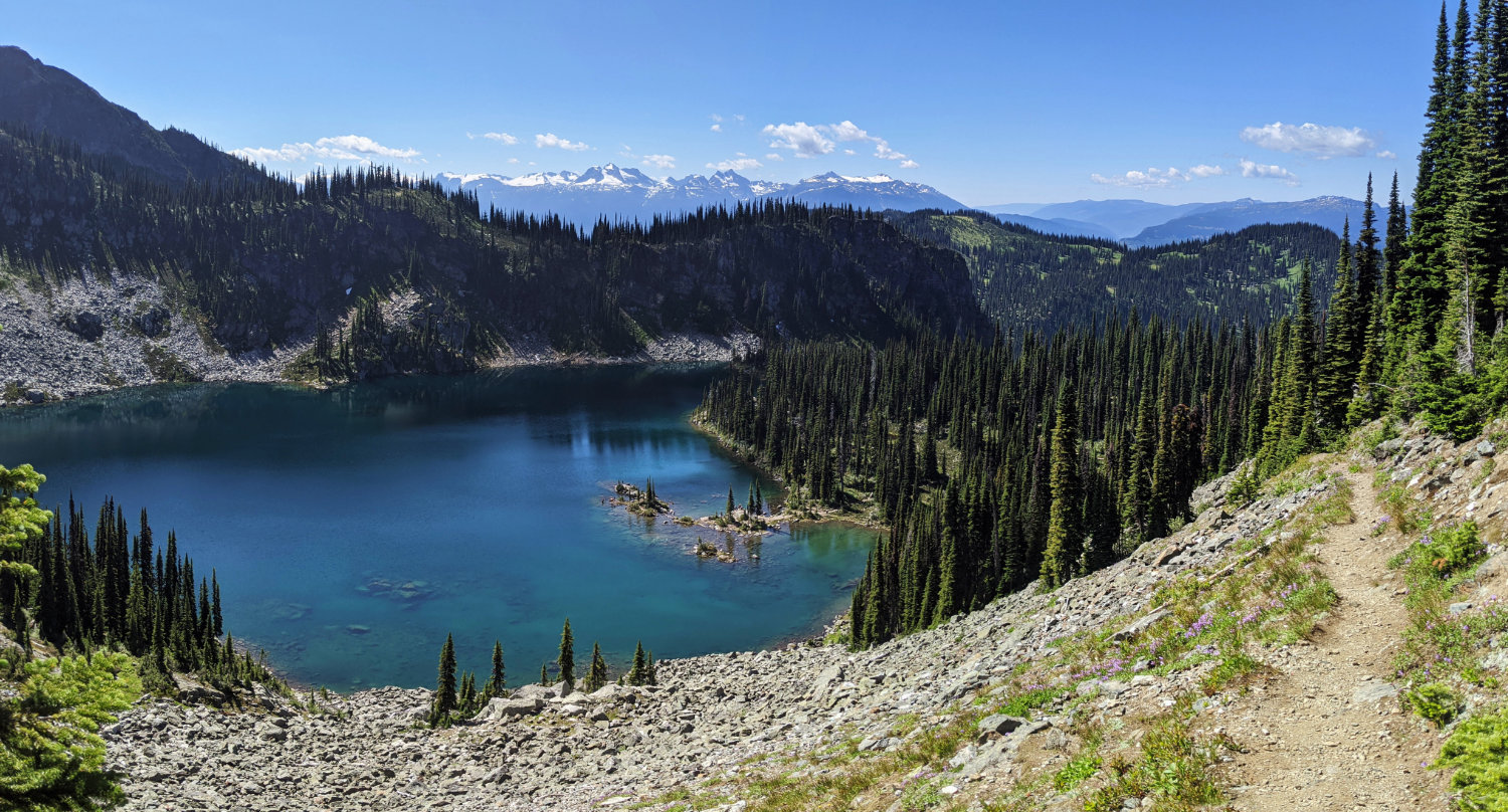 Miller Lake from above in Mount Revelstoke National Park
