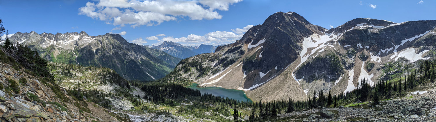 Panorama of Jade Lake from above